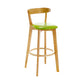 Industrial Backrest Armless Counter Stool Wood Cafe Bar Stool with Cushion and Pedal