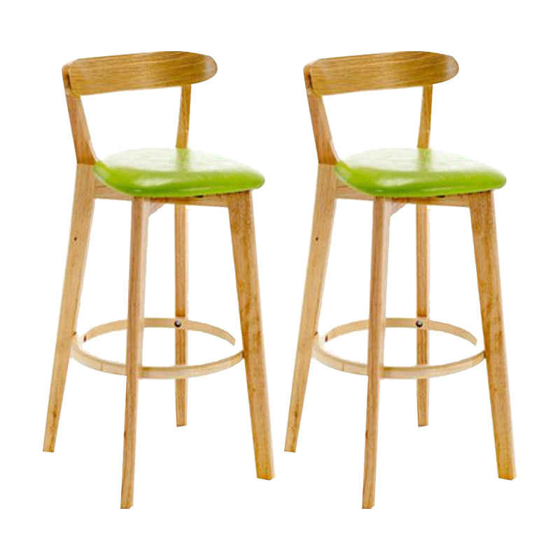 Industrial Backrest Armless Counter Stool Wood Cafe Bar Stool with Cushion and Pedal