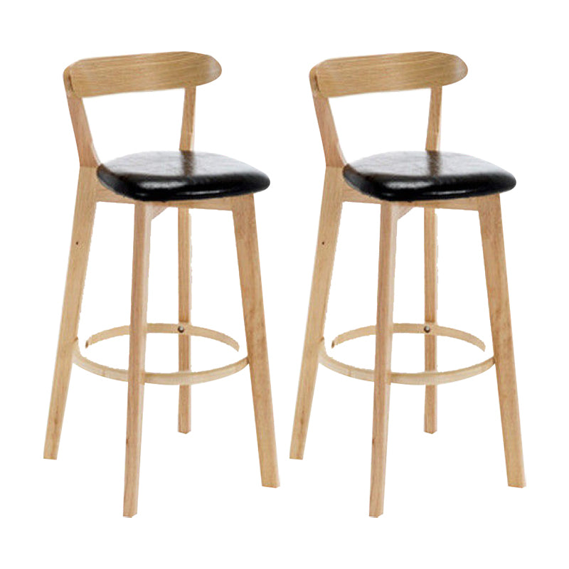 Industrial Backrest Armless Counter Stool Wood Cafe Bar Stool with Cushion and Pedal