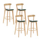 Industrial Backrest Armless Counter Stool Wood Cafe Bar Stool with Cushion and Pedal