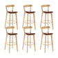 Industrial Backrest Armless Counter Stool Wood Cafe Bar Stool with Cushion and Pedal