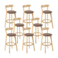 Industrial Backrest Armless Counter Stool Wood Cafe Bar Stool with Cushion and Pedal