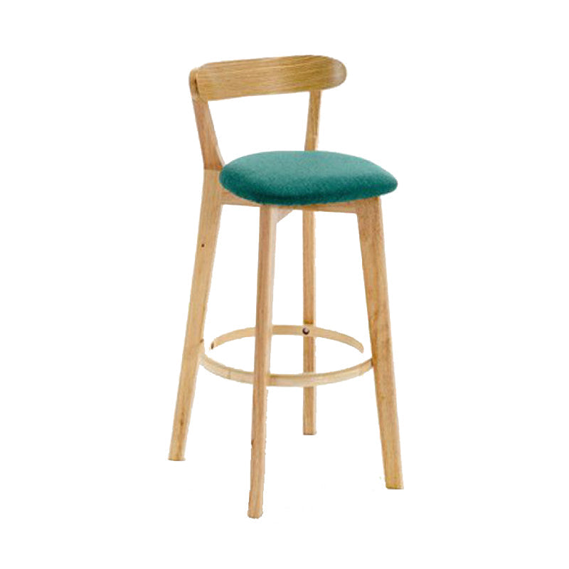 Industrial Backrest Armless Counter Stool Wood Cafe Bar Stool with Cushion and Pedal