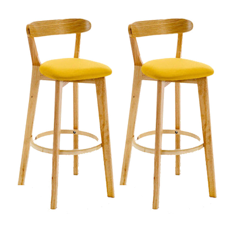 Industrial Backrest Armless Counter Stool Wood Cafe Bar Stool with Cushion and Pedal