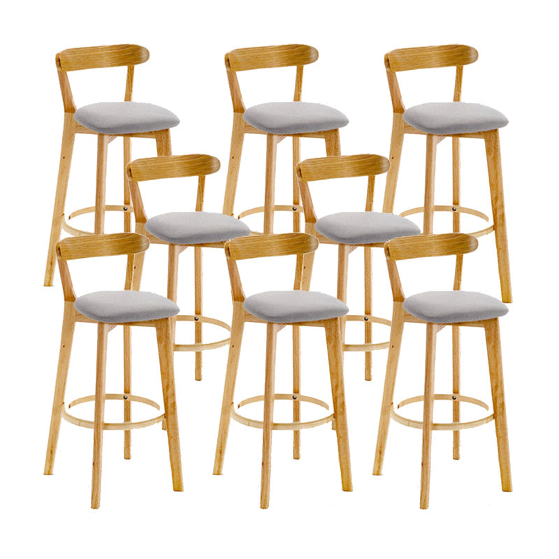 Industrial Backrest Armless Counter Stool Wood Cafe Bar Stool with Cushion and Pedal