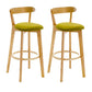 Industrial Backrest Armless Counter Stool Wood Cafe Bar Stool with Cushion and Pedal