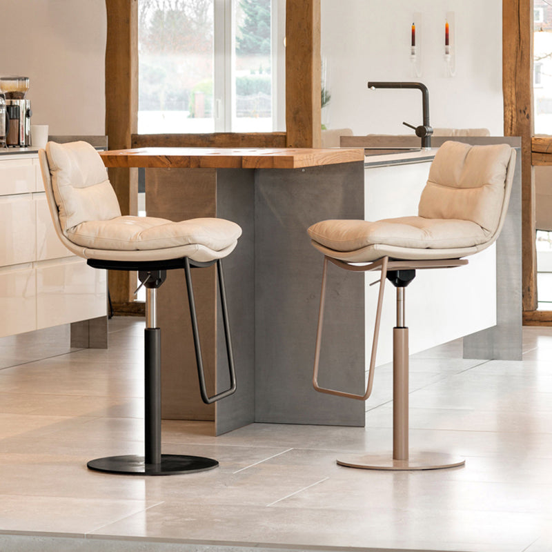 Glam Style Armless Counter Stool Leather Adjustable Height Bar Stool Clearhalo 'Bar Furniture' 'Bar Stools' 'bar_stools' 'furn' 'furn_bar_stools' 'Furniture' 'Kitchen & Dining Furniture' 6869707