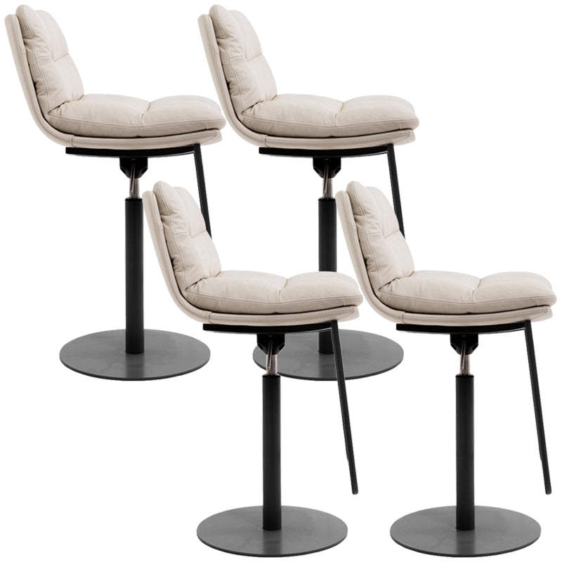 Glam Style Armless Counter Stool Leather Adjustable Height Bar Stool Black 4 Piece Set Clearhalo 'Bar Furniture' 'Bar Stools' 'bar_stools' 'furn' 'furn_bar_stools' 'Furniture' 'Kitchen & Dining Furniture' 6869709