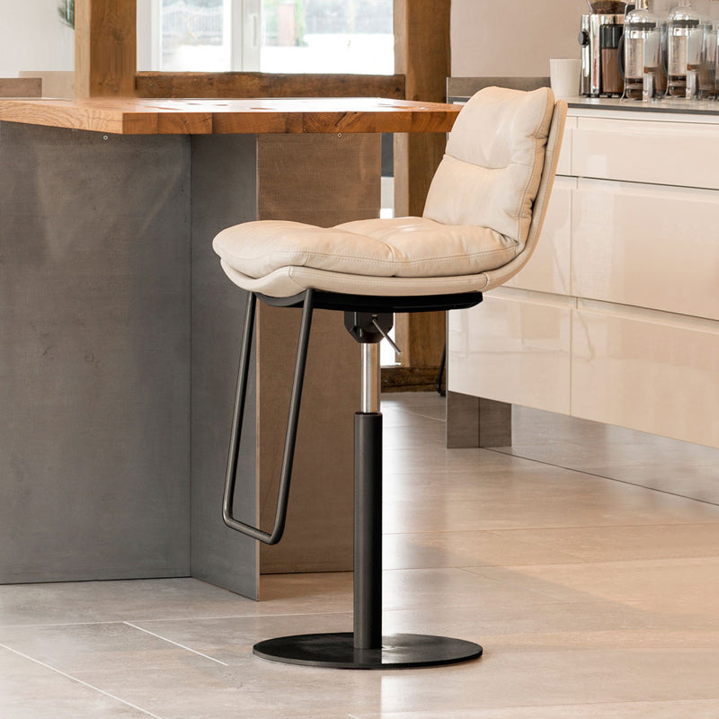 Glam Style Armless Counter Stool Leather Adjustable Height Bar Stool Clearhalo 'Bar Furniture' 'Bar Stools' 'bar_stools' 'furn' 'furn_bar_stools' 'Furniture' 'Kitchen & Dining Furniture' 6869710
