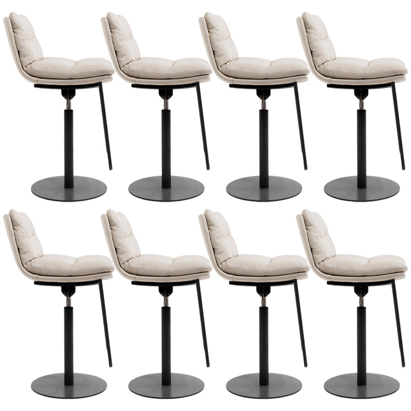 Glam Style Armless Counter Stool Leather Adjustable Height Bar Stool Black 8 Piece Set Clearhalo 'Bar Furniture' 'Bar Stools' 'bar_stools' 'furn' 'furn_bar_stools' 'Furniture' 'Kitchen & Dining Furniture' 6869713