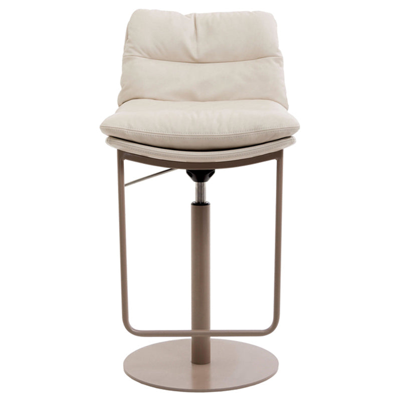 Glam Style Armless Counter Stool Leather Adjustable Height Bar Stool Rose Gold 1 Piece Clearhalo 'Bar Furniture' 'Bar Stools' 'bar_stools' 'furn' 'furn_bar_stools' 'Furniture' 'Kitchen & Dining Furniture' 6869715