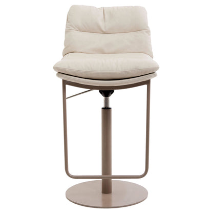 Glam Style Armless Counter Stool Leather Adjustable Height Bar Stool Rose Gold 1 Piece Clearhalo 'Bar Furniture' 'Bar Stools' 'bar_stools' 'furn' 'furn_bar_stools' 'Furniture' 'Kitchen & Dining Furniture' 6869715