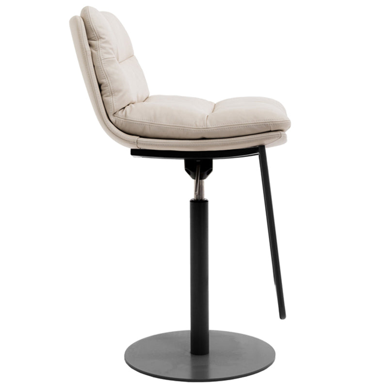 Glam Style Armless Counter Stool Leather Adjustable Height Bar Stool Black 1 Piece Clearhalo 'Bar Furniture' 'Bar Stools' 'bar_stools' 'furn' 'furn_bar_stools' 'Furniture' 'Kitchen & Dining Furniture' 6869716
