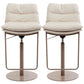 Glam Style Armless Counter Stool Leather Adjustable Height Bar Stool Rose Gold 2 Piece Set Clearhalo 'Bar Furniture' 'Bar Stools' 'bar_stools' 'furn' 'furn_bar_stools' 'Furniture' 'Kitchen & Dining Furniture' 6869718