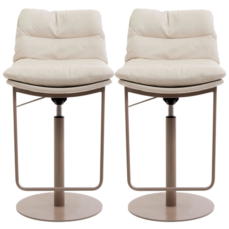 Glam Style Armless Counter Stool Leather Adjustable Height Bar Stool Rose Gold 2 Piece Set Clearhalo 'Bar Furniture' 'Bar Stools' 'bar_stools' 'furn' 'furn_bar_stools' 'Furniture' 'Kitchen & Dining Furniture' 6869718