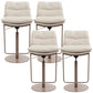 Glam Style Armless Counter Stool Leather Adjustable Height Bar Stool Rose Gold 4 Piece Set Clearhalo 'Bar Furniture' 'Bar Stools' 'bar_stools' 'furn' 'furn_bar_stools' 'Furniture' 'Kitchen & Dining Furniture' 6869719