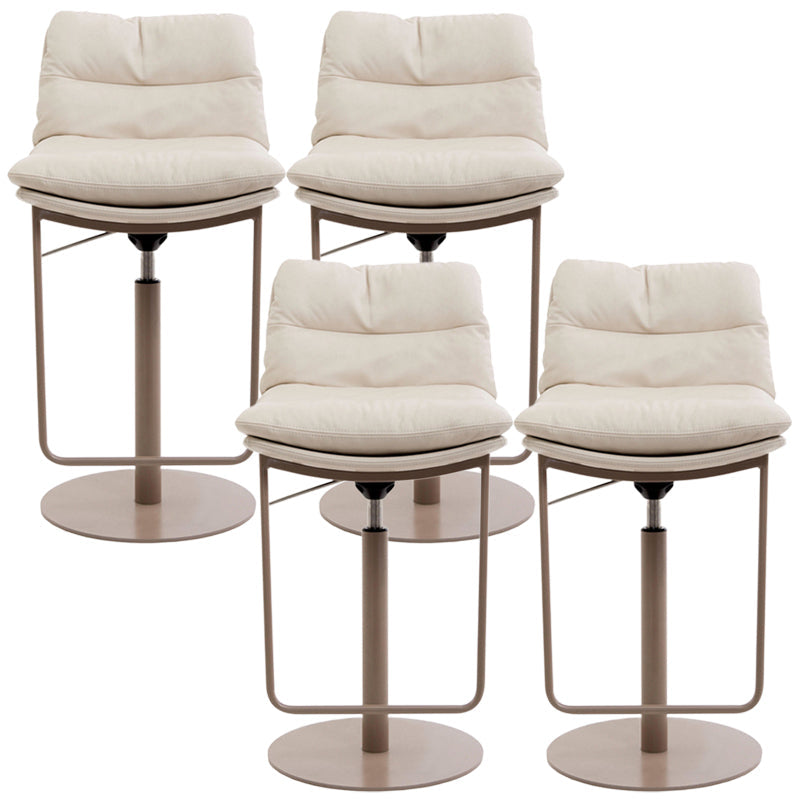 Glam Style Armless Counter Stool Leather Adjustable Height Bar Stool Rose Gold 4 Piece Set Clearhalo 'Bar Furniture' 'Bar Stools' 'bar_stools' 'furn' 'furn_bar_stools' 'Furniture' 'Kitchen & Dining Furniture' 6869719
