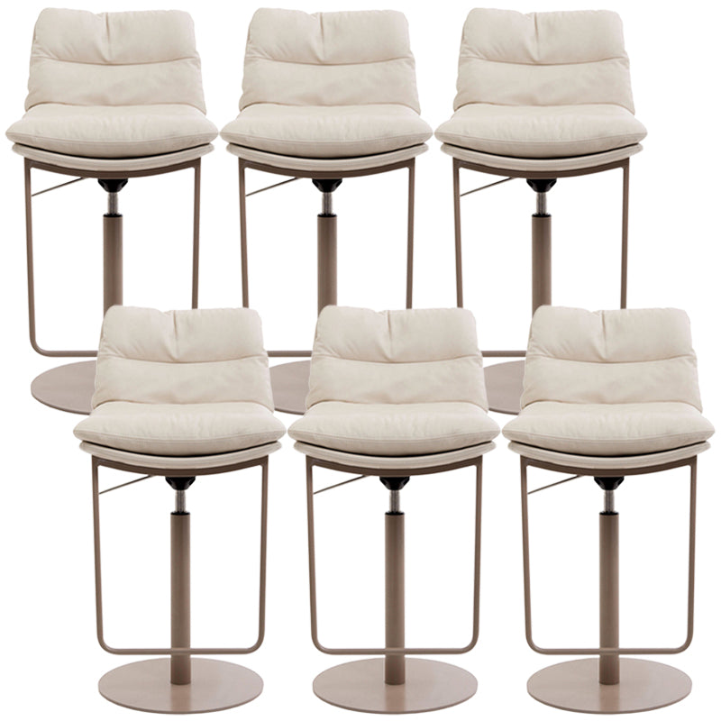 Glam Style Armless Counter Stool Leather Adjustable Height Bar Stool Rose Gold 6 Piece Set Clearhalo 'Bar Furniture' 'Bar Stools' 'bar_stools' 'furn' 'furn_bar_stools' 'Furniture' 'Kitchen & Dining Furniture' 6869721