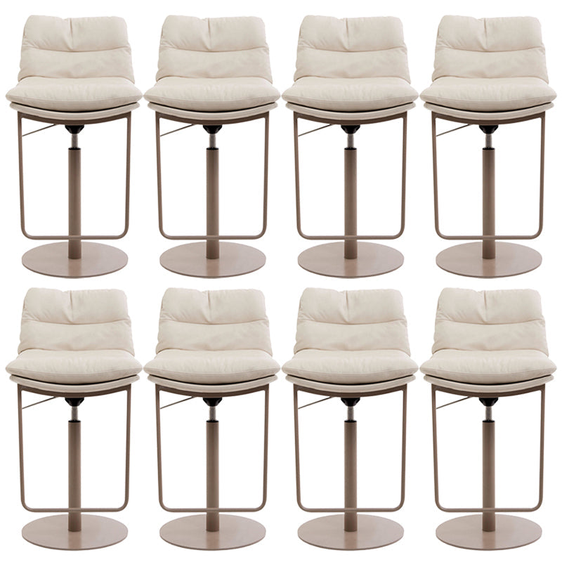 Glam Style Armless Counter Stool Leather Adjustable Height Bar Stool Rose Gold 8 Piece Set Clearhalo 'Bar Furniture' 'Bar Stools' 'bar_stools' 'furn' 'furn_bar_stools' 'Furniture' 'Kitchen & Dining Furniture' 6869723