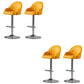 Industrial Liftable Bar Stool PU Leather Counter Bar Stool with Metal Legs for Home Yellow Silver 4 Piece Set Clearhalo 'Bar Furniture' 'Bar Stools' 'bar_stools' 'furn' 'furn_bar_stools' 'Furniture' 'Kitchen & Dining Furniture' 6869726