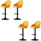 Industrial Liftable Bar Stool PU Leather Counter Bar Stool with Metal Legs for Home Yellow Black 4 Piece Set Clearhalo 'Bar Furniture' 'Bar Stools' 'bar_stools' 'furn' 'furn_bar_stools' 'Furniture' 'Kitchen & Dining Furniture' 6869727