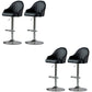 Industrial Liftable Bar Stool PU Leather Counter Bar Stool with Metal Legs for Home Black Silver 4 Piece Set Clearhalo 'Bar Furniture' 'Bar Stools' 'bar_stools' 'furn' 'furn_bar_stools' 'Furniture' 'Kitchen & Dining Furniture' 6869729