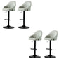 Industrial Liftable Bar Stool PU Leather Counter Bar Stool with Metal Legs for Home Light Gray Black 4 Piece Set Clearhalo 'Bar Furniture' 'Bar Stools' 'bar_stools' 'furn' 'furn_bar_stools' 'Furniture' 'Kitchen & Dining Furniture' 6869733