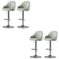 Industrial Liftable Bar Stool PU Leather Counter Bar Stool with Metal Legs for Home Light Gray Silver 4 Piece Set Clearhalo 'Bar Furniture' 'Bar Stools' 'bar_stools' 'furn' 'furn_bar_stools' 'Furniture' 'Kitchen & Dining Furniture' 6869736
