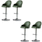 Industrial Liftable Bar Stool PU Leather Counter Bar Stool with Metal Legs for Home Blackish Green Silver 4 Piece Set Clearhalo 'Bar Furniture' 'Bar Stools' 'bar_stools' 'furn' 'furn_bar_stools' 'Furniture' 'Kitchen & Dining Furniture' 6869738