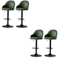Industrial Liftable Bar Stool PU Leather Counter Bar Stool with Metal Legs for Home Blackish Green Black 4 Piece Set Clearhalo 'Bar Furniture' 'Bar Stools' 'bar_stools' 'furn' 'furn_bar_stools' 'Furniture' 'Kitchen & Dining Furniture' 6869739
