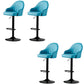 Industrial Liftable Bar Stool PU Leather Counter Bar Stool with Metal Legs for Home Sky Blue Black 4 Piece Set Clearhalo 'Bar Furniture' 'Bar Stools' 'bar_stools' 'furn' 'furn_bar_stools' 'Furniture' 'Kitchen & Dining Furniture' 6869746