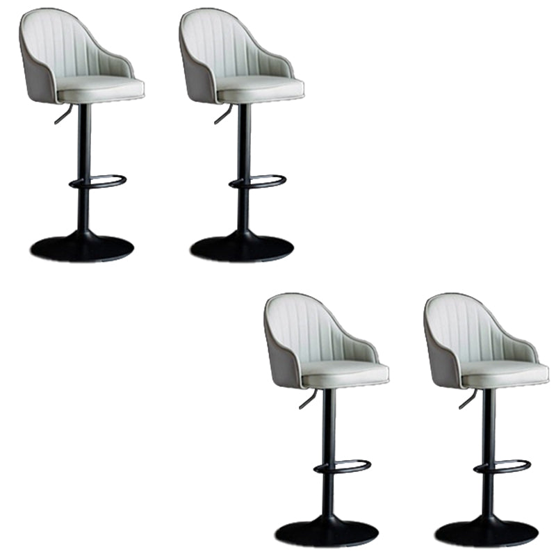 Industrial Liftable Bar Stool PU Leather Counter Bar Stool with Metal Legs for Home Grey Black 4 Piece Set Clearhalo 'Bar Furniture' 'Bar Stools' 'bar_stools' 'furn' 'furn_bar_stools' 'Furniture' 'Kitchen & Dining Furniture' 6869748