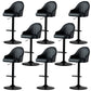 Industrial Liftable Bar Stool PU Leather Counter Bar Stool with Metal Legs for Home Black Black 8 Piece Set Clearhalo 'Bar Furniture' 'Bar Stools' 'bar_stools' 'furn' 'furn_bar_stools' 'Furniture' 'Kitchen & Dining Furniture' 6869752