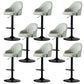 Industrial Liftable Bar Stool PU Leather Counter Bar Stool with Metal Legs for Home Light Gray Black 8 Piece Set Clearhalo 'Bar Furniture' 'Bar Stools' 'bar_stools' 'furn' 'furn_bar_stools' 'Furniture' 'Kitchen & Dining Furniture' 6869753