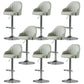 Industrial Liftable Bar Stool PU Leather Counter Bar Stool with Metal Legs for Home Light Gray Silver 8 Piece Set Clearhalo 'Bar Furniture' 'Bar Stools' 'bar_stools' 'furn' 'furn_bar_stools' 'Furniture' 'Kitchen & Dining Furniture' 6869754