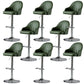 Industrial Liftable Bar Stool PU Leather Counter Bar Stool with Metal Legs for Home Blackish Green Silver 8 Piece Set Clearhalo 'Bar Furniture' 'Bar Stools' 'bar_stools' 'furn' 'furn_bar_stools' 'Furniture' 'Kitchen & Dining Furniture' 6869755