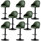 Industrial Liftable Bar Stool PU Leather Counter Bar Stool with Metal Legs for Home Blackish Green Black 8 Piece Set Clearhalo 'Bar Furniture' 'Bar Stools' 'bar_stools' 'furn' 'furn_bar_stools' 'Furniture' 'Kitchen & Dining Furniture' 6869756