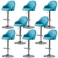Industrial Liftable Bar Stool PU Leather Counter Bar Stool with Metal Legs for Home Sky Blue Silver 8 Piece Set Clearhalo 'Bar Furniture' 'Bar Stools' 'bar_stools' 'furn' 'furn_bar_stools' 'Furniture' 'Kitchen & Dining Furniture' 6869759