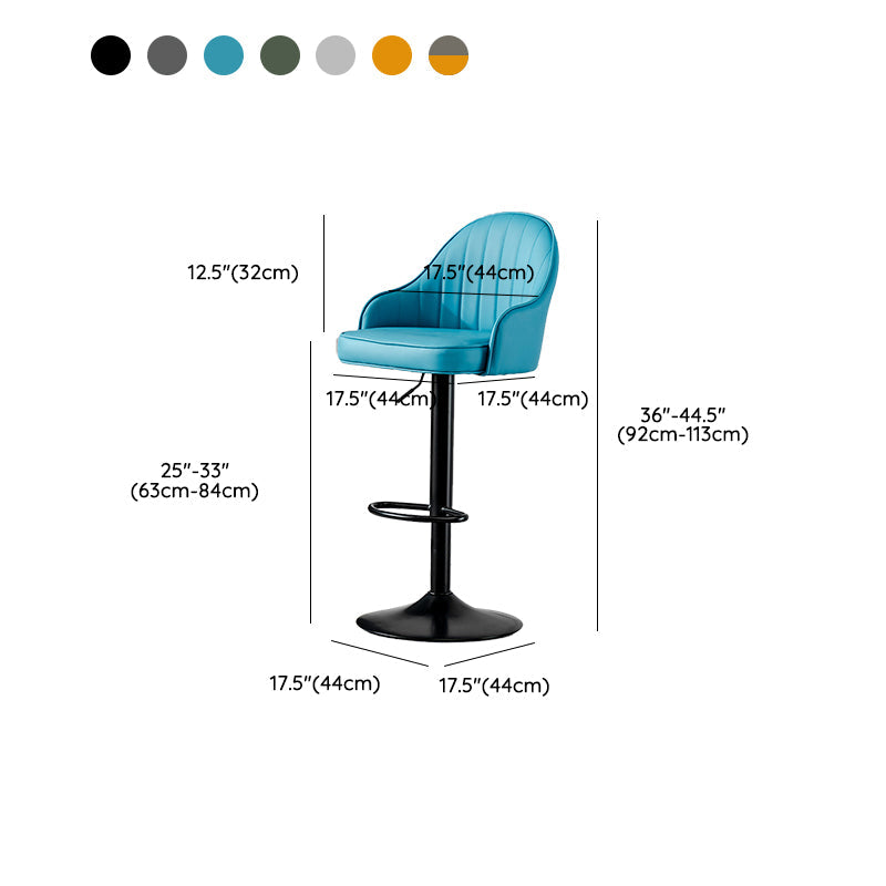 Industrial Liftable Bar Stool PU Leather Counter Bar Stool with Metal Legs for Home Clearhalo 'Bar Furniture' 'Bar Stools' 'bar_stools' 'furn' 'furn_bar_stools' 'Furniture' 'Kitchen & Dining Furniture' 6869764
