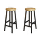 Modern Armless Counter Stool Pine Wood Bar Stool with Pedal for Cafe