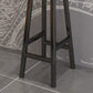Modern Armless Counter Stool Pine Wood Bar Stool with Pedal for Cafe