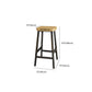 Modern Armless Counter Stool Pine Wood Bar Stool with Pedal for Cafe