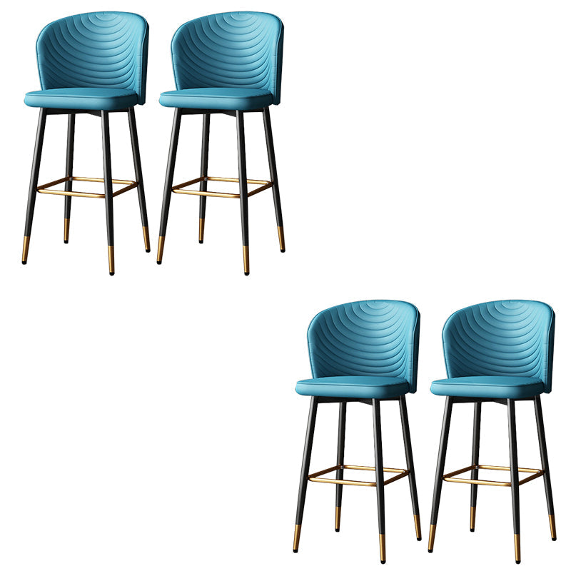 Tabouret de bar en cuir en cuir PU de style moderne avec des jambes en métal