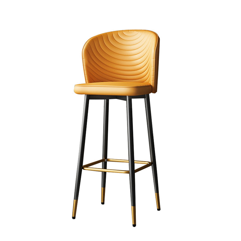 Tabouret de bar en cuir en cuir PU de style moderne avec des jambes en métal