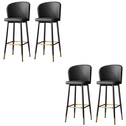 Tabouret de bar en cuir en cuir PU de style moderne avec des jambes en métal