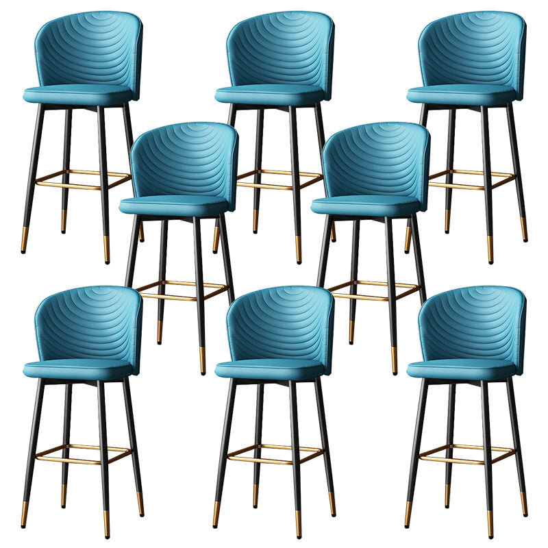 Tabouret de bar en cuir en cuir PU de style moderne avec des jambes en métal