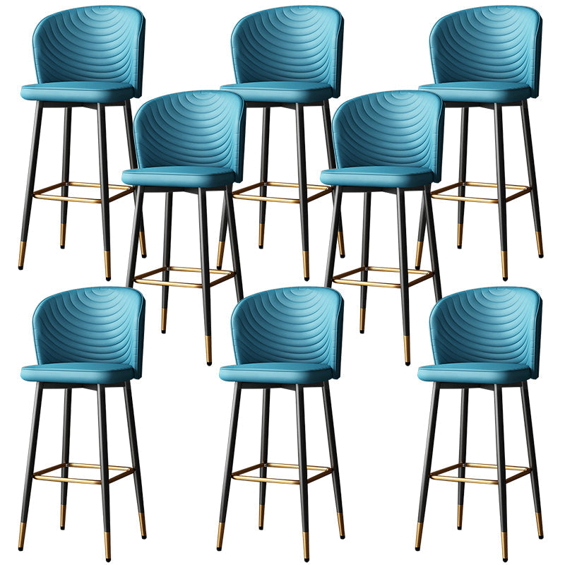 Tabouret de bar en cuir en cuir PU de style moderne avec des jambes en métal