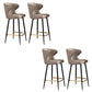 Glam Backrest Armrest Counter Stool Iron Bar Stool with Cushion and Pedal for Cafe