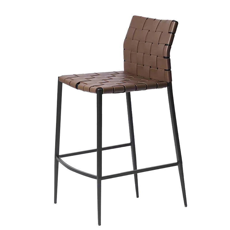 Modern Faux Leather Counter Stool Square Low Back Bar Stool for Indoor Coffee 1 Piece Clearhalo 'Bar Furniture' 'Bar Stools' 'bar_stools' 'furn' 'furn_bar_stools' 'Furniture' 'Kitchen & Dining Furniture' 6869876