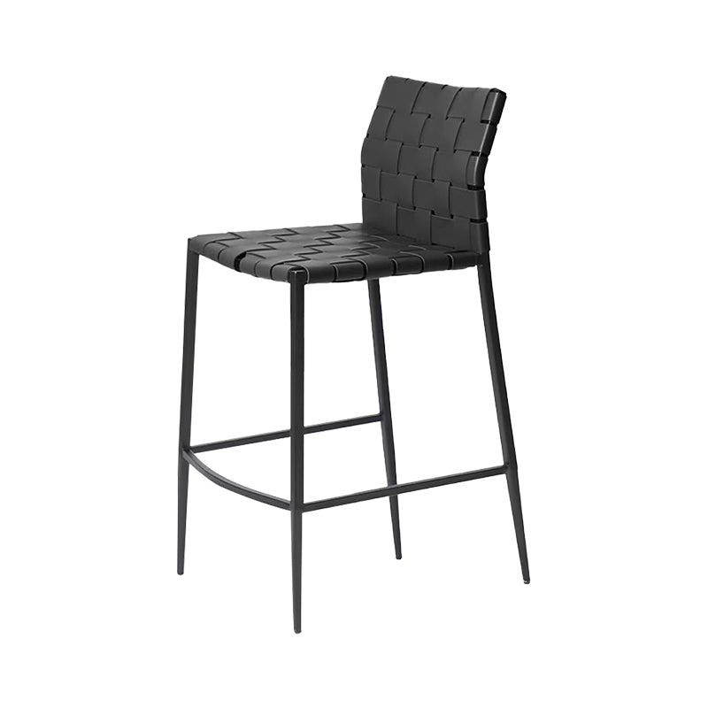Modern Faux Leather Counter Stool Square Low Back Bar Stool for Indoor Clearhalo 'Bar Furniture' 'Bar Stools' 'bar_stools' 'furn' 'furn_bar_stools' 'Furniture' 'Kitchen & Dining Furniture' 6869881